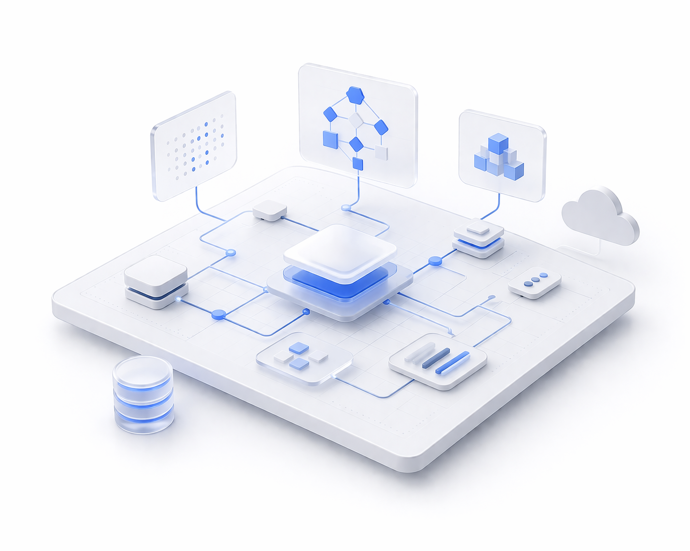 Illustration representing delivery supervision during build and launch.